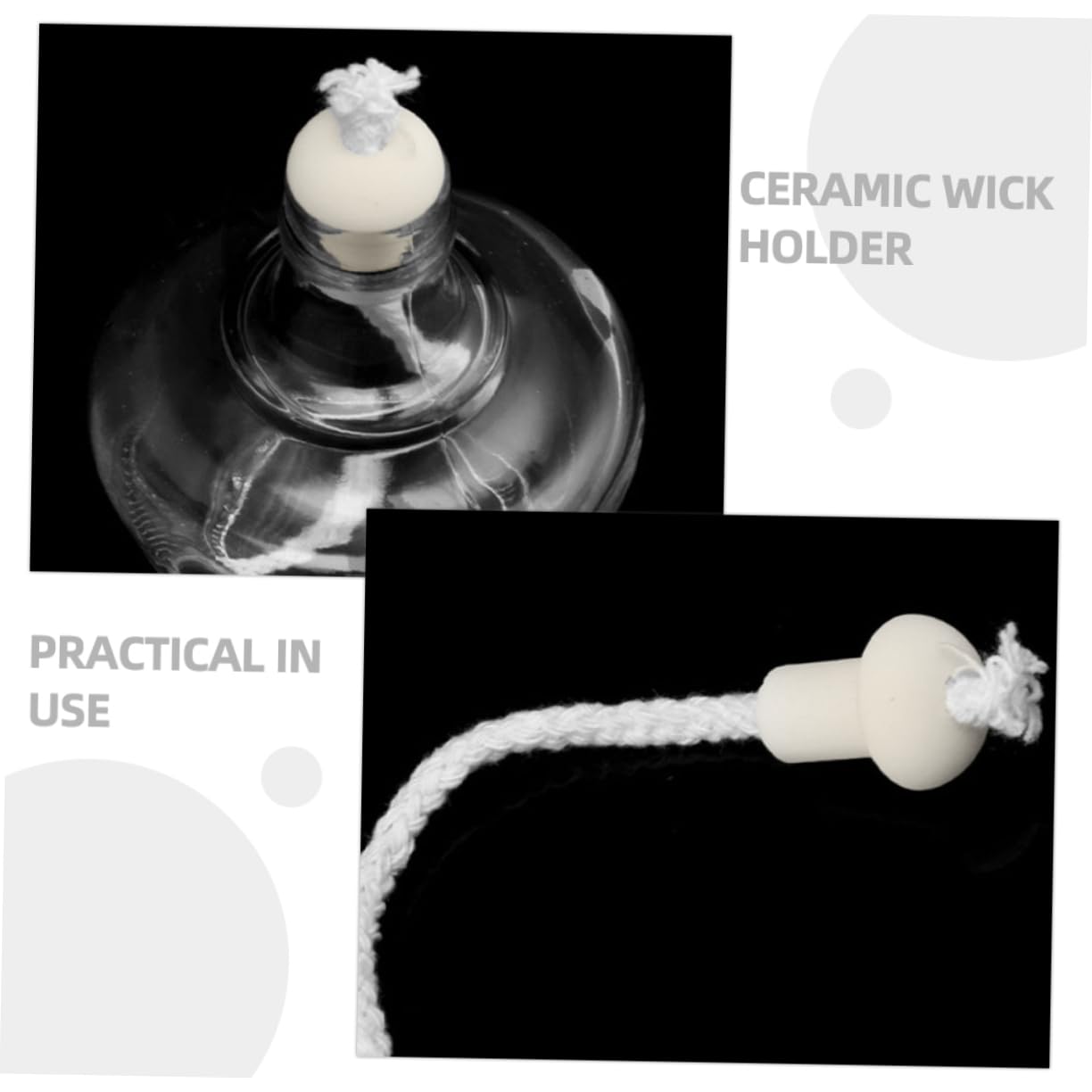 OSOLADY 30pcs Ceramic Wick Holder for Oil Lamps Wick Stand for Easy Use Replacement for Oil Lamp Parts and Accessories