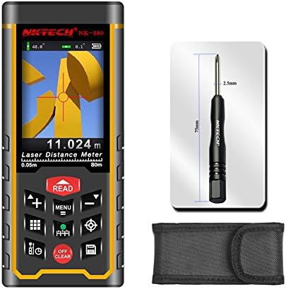 NKTECH Laser Distance Meter Laser Rangefinder NK-S80 NK-S120 80m 120m with Camera Tool m/in/ft Tape Area Volume Angle Measure USB Rechargeable TFT Colorful Display 100 Data (NK-S80 262ft)