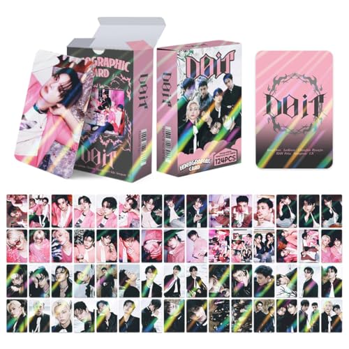 DEFGNOP Kpop Stray Photocards 60 Stück Stray Lomo Karten 64 Stück SK Aufkleber STAY Merch SKZ Neue Album Karten für Fans (DO IT-B)