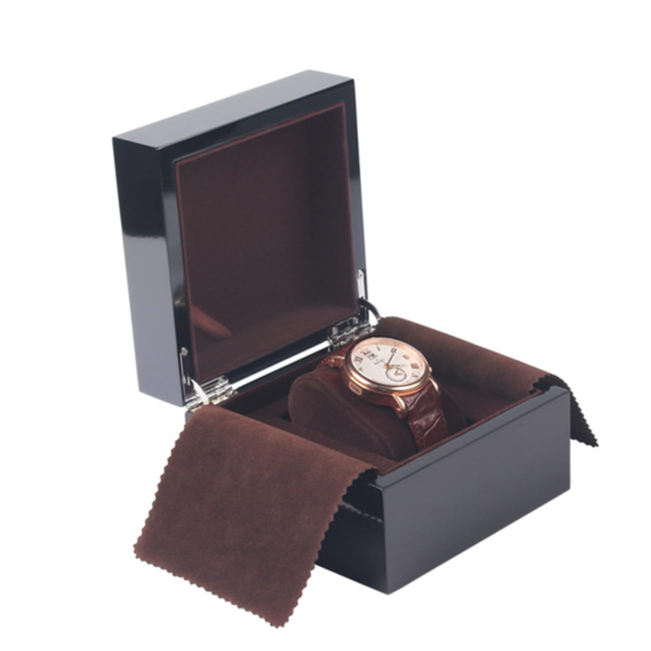 PartyKindom Varnish Wooden Watch Box Superior Quality Watch Display Case for Men Elegant Storage Organizer