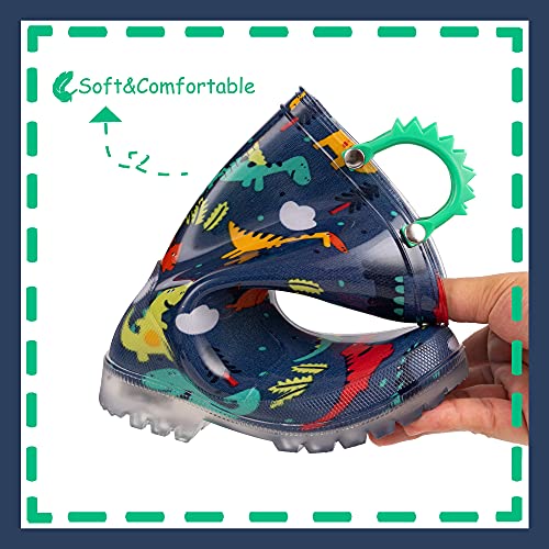Image of Outee Toddler Kids Adorable Lightwight Waterproof Rain Boots Light Up by Steps