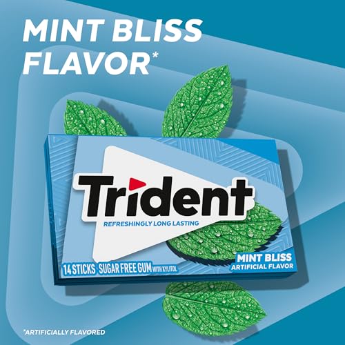 Image of Trident Mint Bliss Sugar Free Gum, 12 Packs of 14 Pieces (168 Total Pieces)