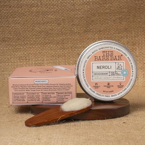 Image of The Bare Bar Neroli Deodorant - 20 gm | Citrus Fragrance| Odor & Sweat Control | Gentle, Natural formula and Chemical free|Good for all skin types | Travel Mini Size Solid Deodorant for Men & Women