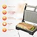 Schallen Panini Grill Press, 2 Slice Sandwich Panini Press & Toastie Maker Machine | Stainless Steel Kitchen Appliance with Non Stick Hot Plates, Cool Touch Handle, 1000W, Black & Silver