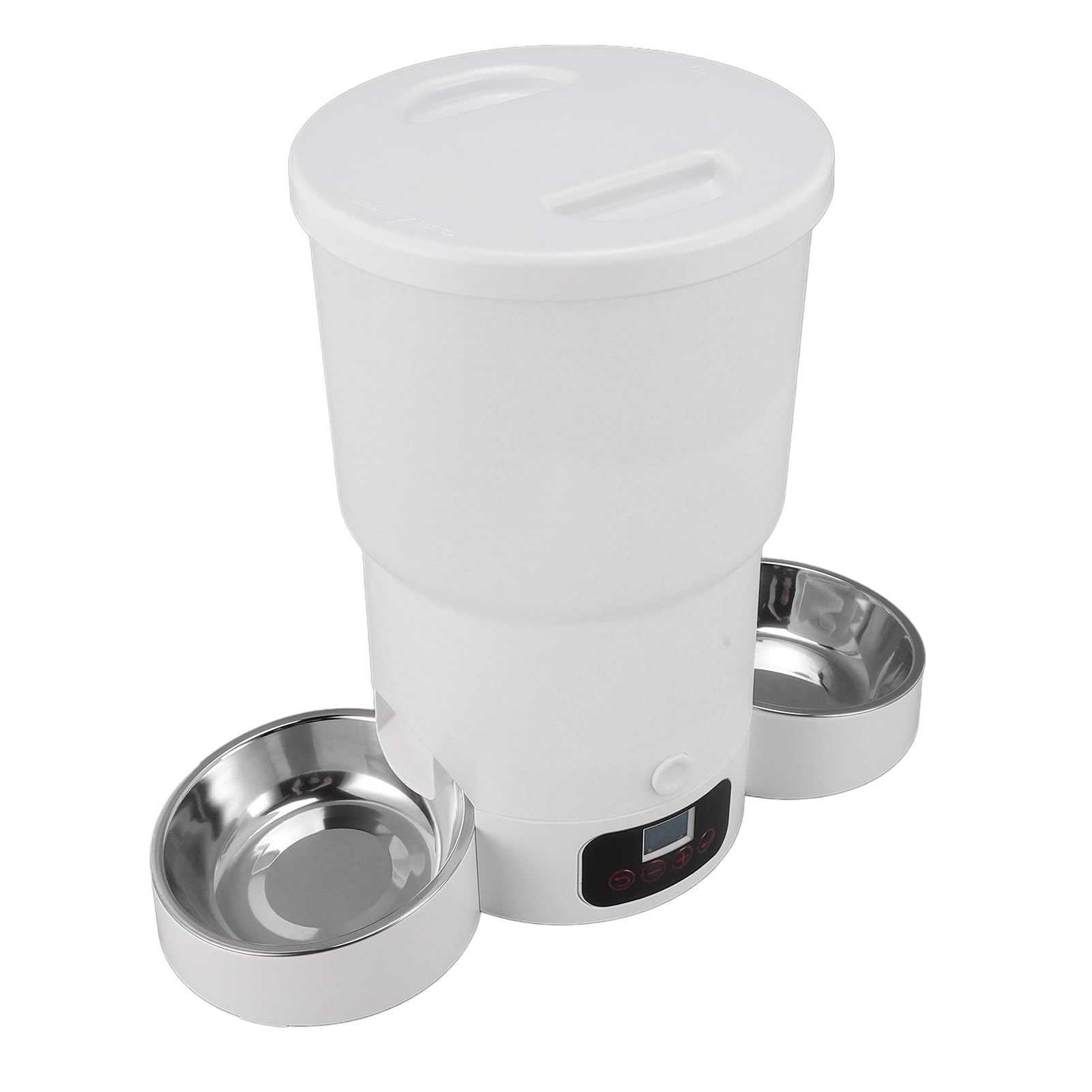 Control Automático Porciones Tiempo Alimentador Mascotas5L | Dispensador de Agua y Comida de Acero Inoxidable 304 de Doble Cuenco, Doble Potencia, para Gatos y Perros