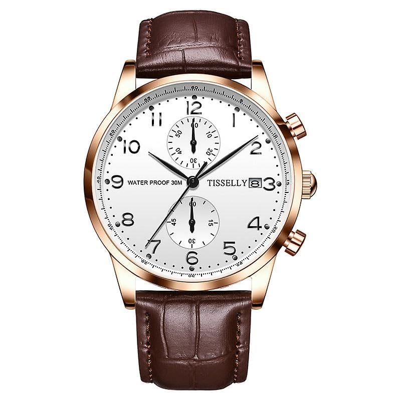 Orologio al quarzo di modo impermeabile rotondo della cinghia d'acciaio degli uomini