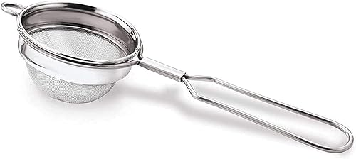 Miniatura 1 de Vaishnavi Creations Tamiz de acero inoxidable, filtro de té pequeño, colador de malla reutilizable para cocina, colador fino de malla de acero
