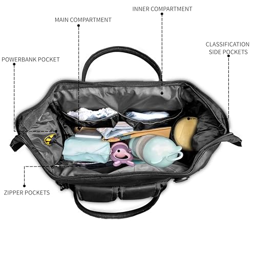 Image of Diaper Bag for Mothers | 30L Waterproof Maternity Bag with Multi Compartments, Insulated Bottle Pockets & Ultra Vegan Leather