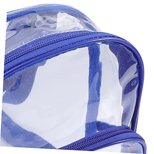 Milisten Clear Backpack for Adults and Transparent PVC Shoulder Bag with Durable Mini Travel Design Lightweight Sports and Stadium Day Trip Bag Blue2