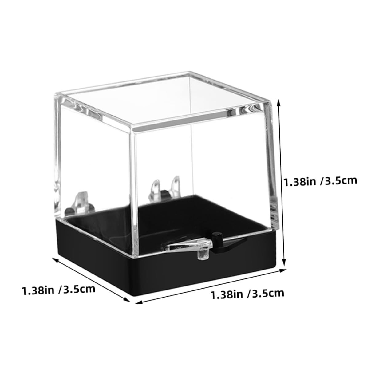 DECOMELODY Small Box for Rocks and Minerals 10pcs Square Plastic Specimen Holder for Display and Storage