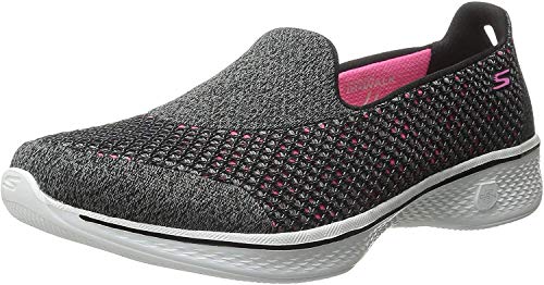 Skechers Performance Women's Go Walk 4 Kindle Slip-On Walking Shoe,Black/Hot Pink,7.5 M US