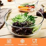 Glass Mixing Bowls Set of 4 - Stackable Kitchen Prepping, Baking, Cooking Prep, Serving Bowls - Dishwasher, Microwave and Freezer Safe (295 ml, 600 ml, 1150 ml, 2100 ml)