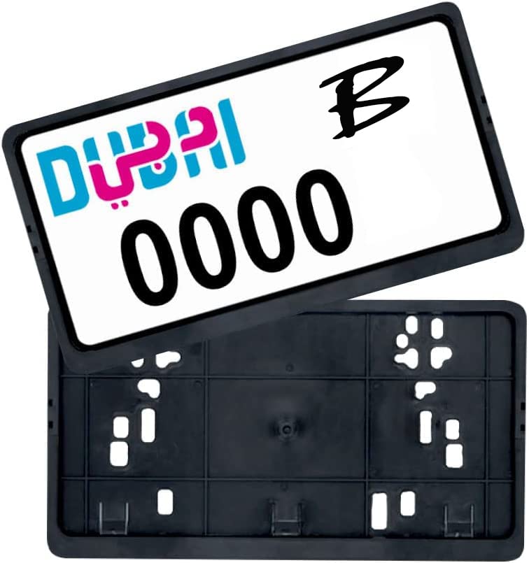 CFT Car Plate Number Holder Small- Black 1(PAIR)