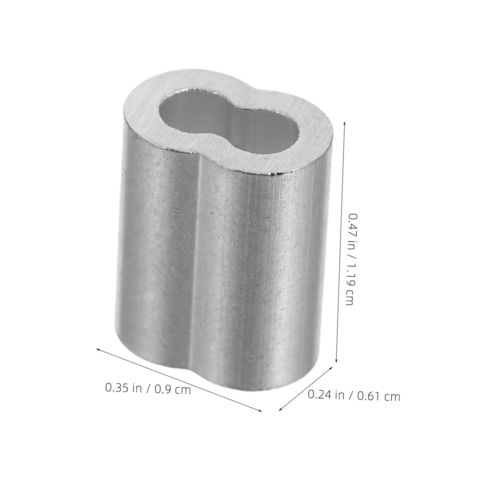 HOMOCONO Aluminum Cable Clamp Ferrules 2.5mm Double Hole Crimping Loop Sleeves for Wire Rope Wire Clamp Set Metal Clamp Small Cable Clamps