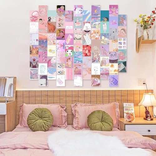 Image of Paper 70Pcs Danish Pastel Wall Collage Kit Aesthetic Pictures, Posters Matisse Wall Art Prints Preppy Room Decor 4 inchX6 inch For Teens Girls Women Dorm Bedroom (Kawaii Wall Collage Kit)