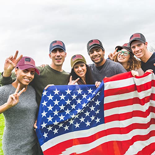 Image of Tarpop 6 Pcs American Flag Baseball Cap 250th Anniversary Tactical American Flag Hats Adjustable Washed Us Cap for Women Men