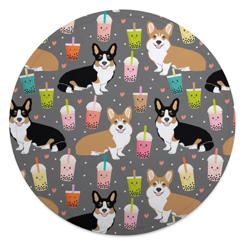 Couverture ronde en flanelle motif animaux de compagnie 140 cm - 2