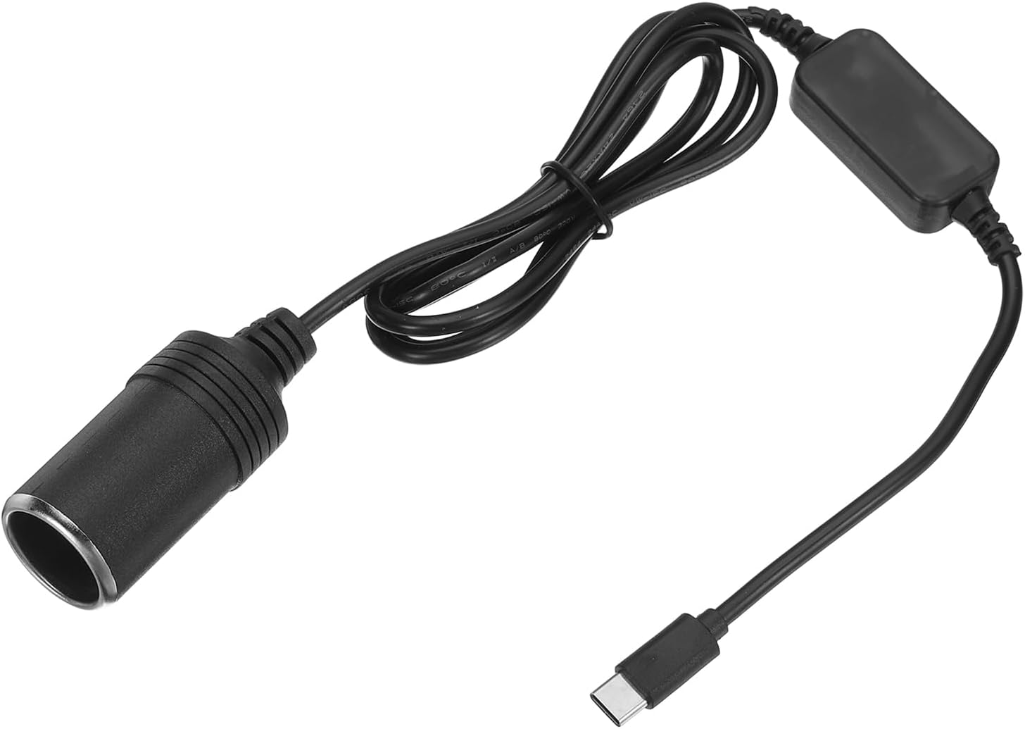 MECCANIXITY USB C to Cigarette Lighter Adapter, 130cm Type C Male to 12V Cigarette Lighter Socket Adapter Power Cable for Car Charger Car Refrigerator GPS Automotive Electronics, Silver