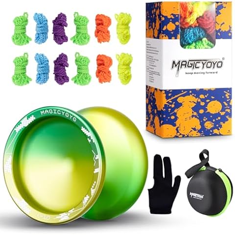 YOSTAR V10 Yoyo Professional Finger Spin Tricks Yoyo for Kids Beginner, Unresponsive Yo yo for Adults, Yoyo Strings Professional 100% Polyester + Yo Yo Case Bag + Yoyo Glove Cover