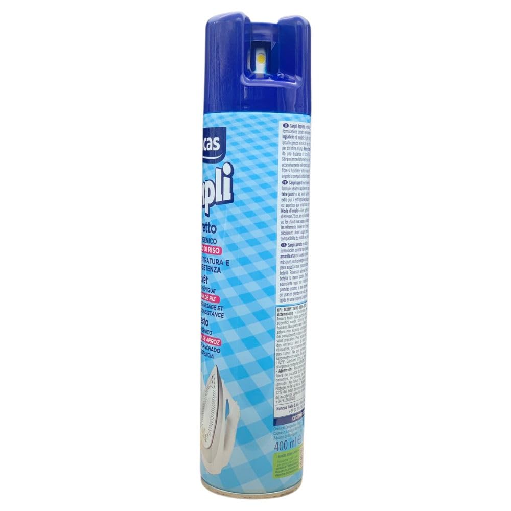 FEI FAN Appretto Ipoallergenico con Amido di Riso, Facilita la Stiratura e Dona Consistenza, 400ml (3 Spray)