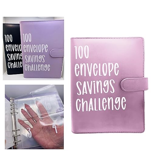 100 Envelope Challenge Binder | Easy and Fun Way to Save $5,050 - Savings Challenges Binder, Budget Binder with Cash Envelopes for Budgeting Planner & Saving Money (Pink)