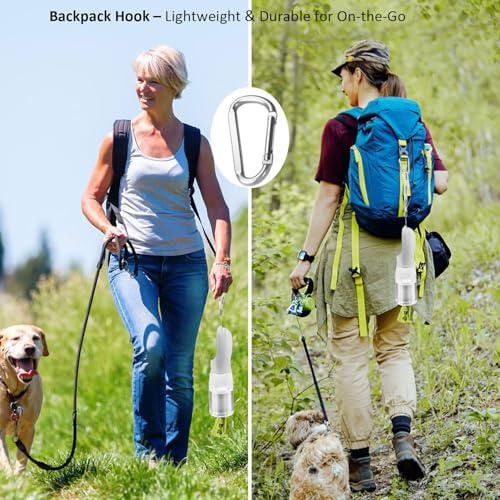 Image of Portable Dog Water Bottle, Leak-Proof Pet Water Dispenser with Water-Saving Reflow, One-Hand Operation & Dishwasher Safe Travel Bottle for Walking, Hiking & Travel