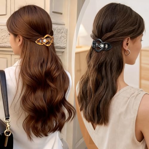 6 clips pinza vintage para cabello con diseño carey miniatura 5