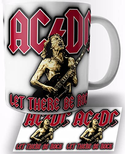 ACDC Let There Be Rock Angus Young Taza de Ceramica Blanca 325ml Mug