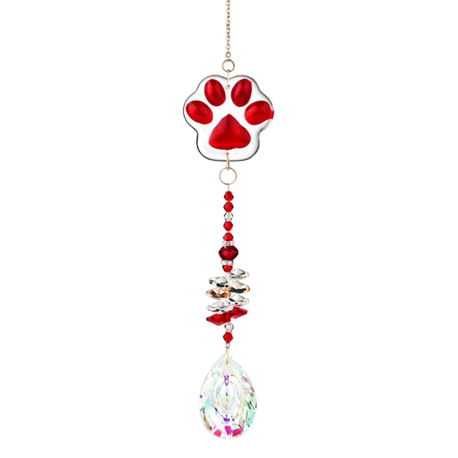 TFAOYS Pet Memorial Suncatchers Dog Memorial Gifts, Loss of Pet Memorials Keepsakes Dog Bereavement Gifts Crystal Suncatchers for Window Hanging Paw Remembrance