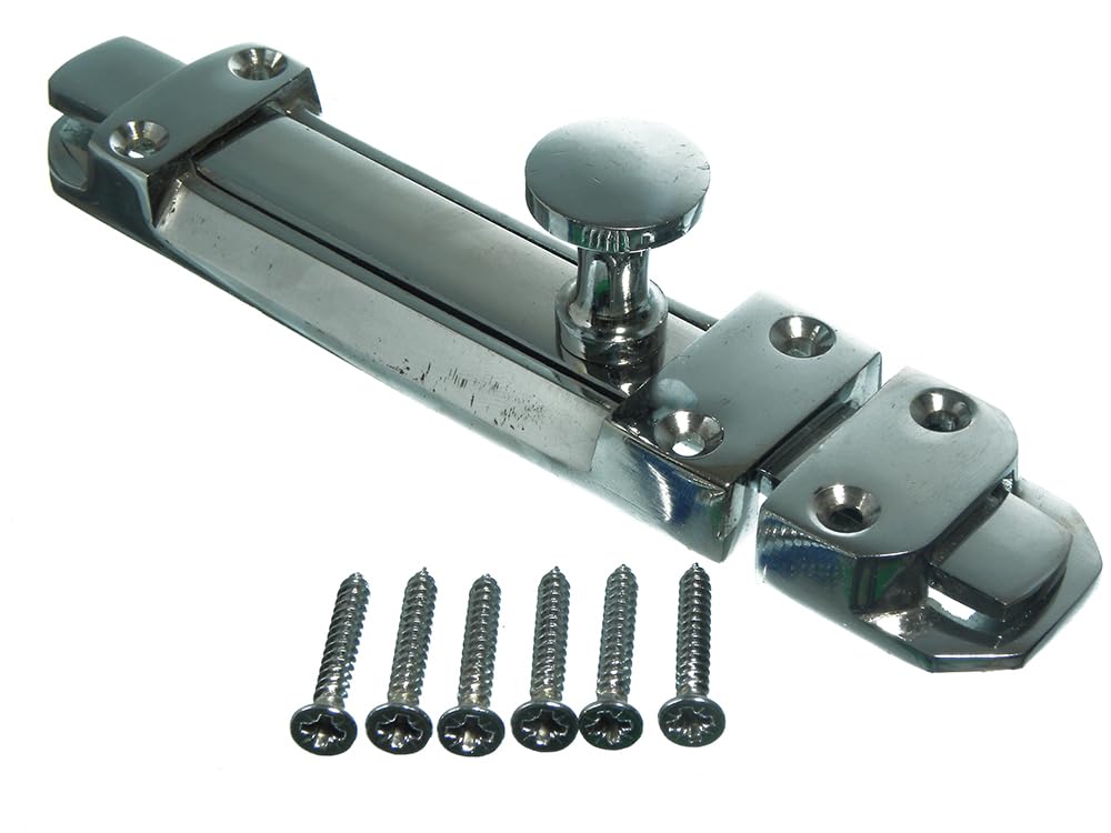 1 chiavistello di sicurezza in ottone cromato, 15,2 cm, elegante e sicuro