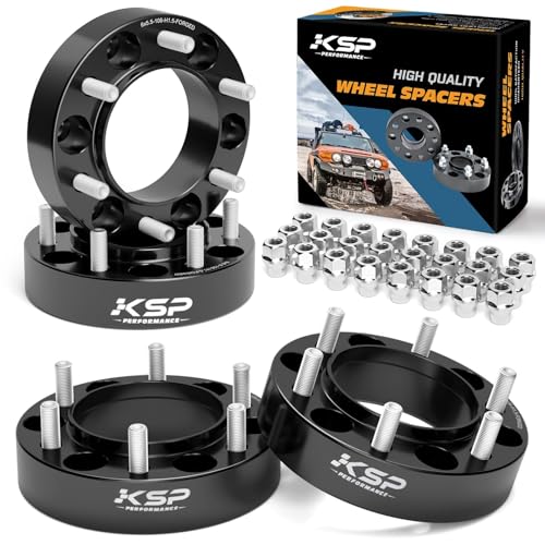 KSP 6X5.5 Wheel Spacers Fit for Tacoma 4runner(96-23), 1.5 inches Forged Hub Centric Adapters Kits with Extended Open Lug Nuts fit 6 Lug Wheels Without Locking hub, Package of 4 (6061 T6 Aluminum)