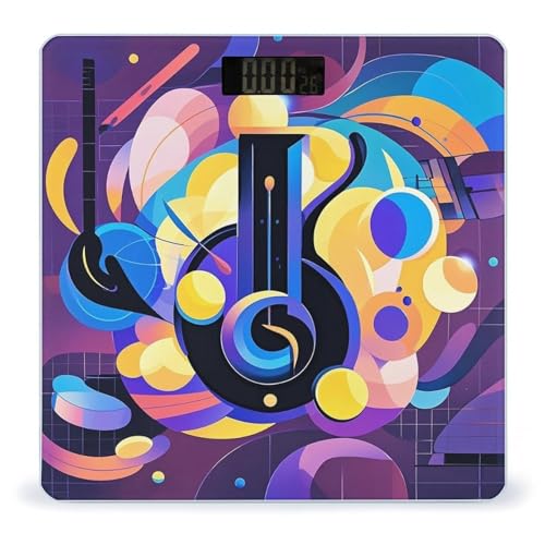 Báscula de baño digital con vidrio templado diseño música miniatura 1