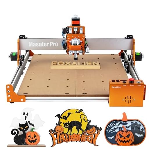 FoxAlien Máquina fresadora CNC Masuter Pro, fresadora mejorada de 3 ejes para grabado totalmente de metal para madera acrílica MDF y corte de talla de nailon