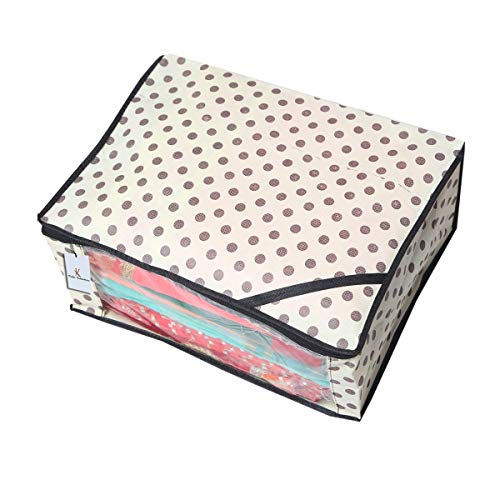 Image of Kuber Industries 18 Piece Non Woven Saree Cover Set, Ivory,CTKNEW165