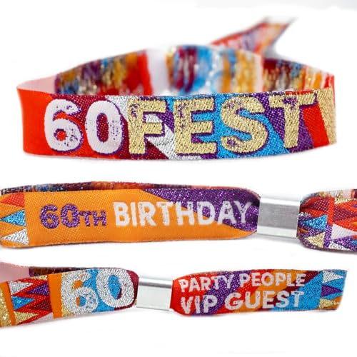 Bracelets 60e anniversaire (lot de 10) pour souvenir d'anniversaire