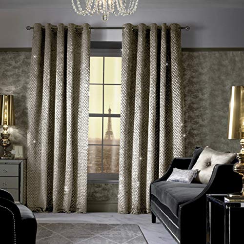 Kylie Minogue Grazia Oyster Eyelet Curtains - 66x90"/168x229cm