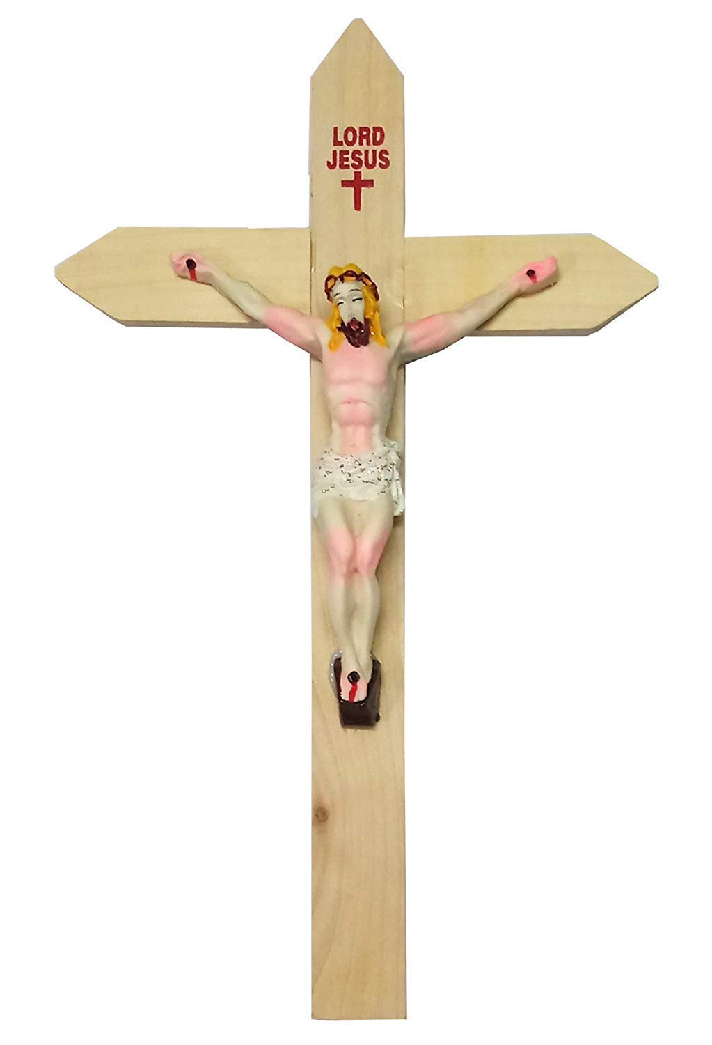 Buy Jesus on Cross Wall Hanging Wooden Catholic Christian Cross of Jesus Christ Statue 12 Inch