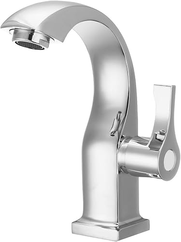 Miniatura 5 de Grifo de cobre cromado para lavabo, grifo de agua fría de baño con boquilla de una sola manija, adecuado para baño y lavabo