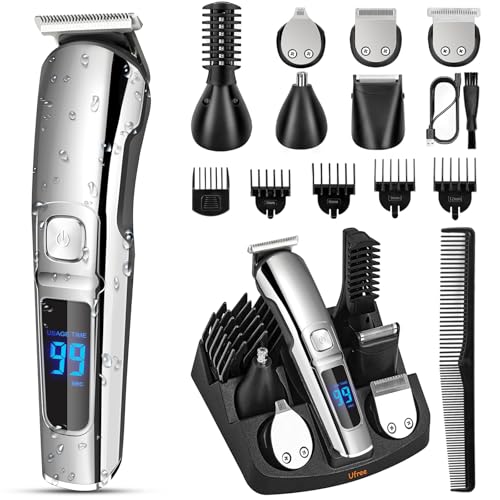 Ufree Haarschneidemaschine Profi Barttrimmer Haartrimmer Herren, 7 in 1 Bartschneider Haarschneider Rasierer Herren Elektrisch, Langhaarschneider Trimmer, Geburtstagsgeschenk für Männer 1
