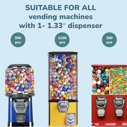 Image of Entervending Vending Machine Capsules with Toys in Bulk - 1.1 Inch Tiny Frosty Clear-Colored Acorn Capsules with Mini Toys for Kids - Plastic Capsules for Toys Bulk - Easter Basket Stuffers