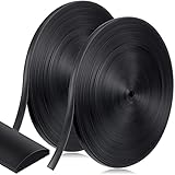 Yaomiao 0.29'' Width Flat Screen Spline Black Vinyl Screen Spline Flat Bottom and Curved Top Edge Window Screen Spline for Replace Glass Screen on Windows or Patio Screen Doors, 0.092 Thick (150ft)