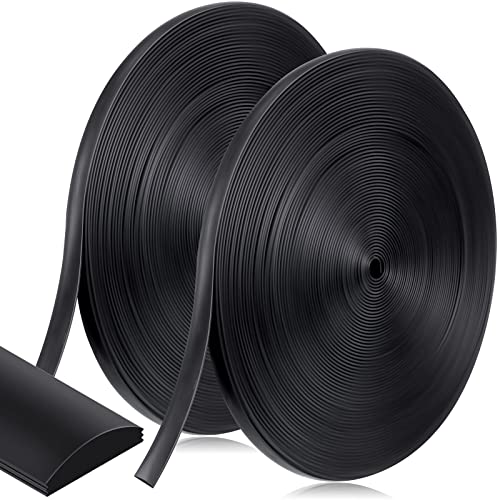 Yaomiao 0.29 Width Flat Screen Spline Black Vinyl Screen Spline Flat Bottom and Curved Top Edge Window Screen Spline for Replace Glass Screen on Windows or Patio Screen Doors 0.092 Thick (150ft)