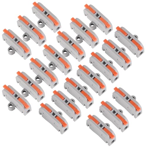XHF 20PCS Conductor Compact Connectors Lever Wire Nuts, Electrical Connectors Wire Terminals for Any Circuit Inline Splices