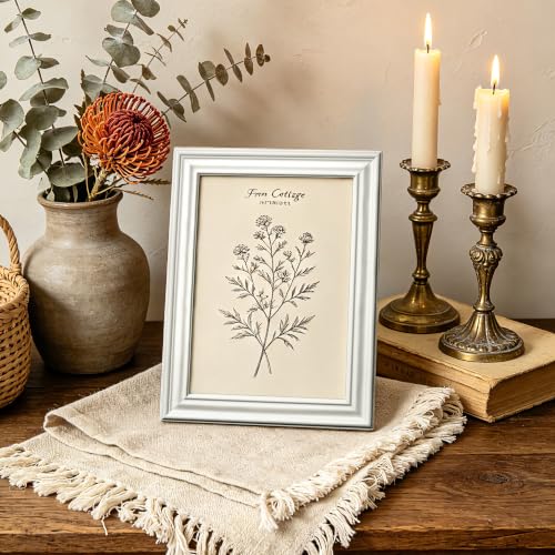 Image of upsimples 5x7 Picture Frame, Vintage Frames Decor, 1Pack White