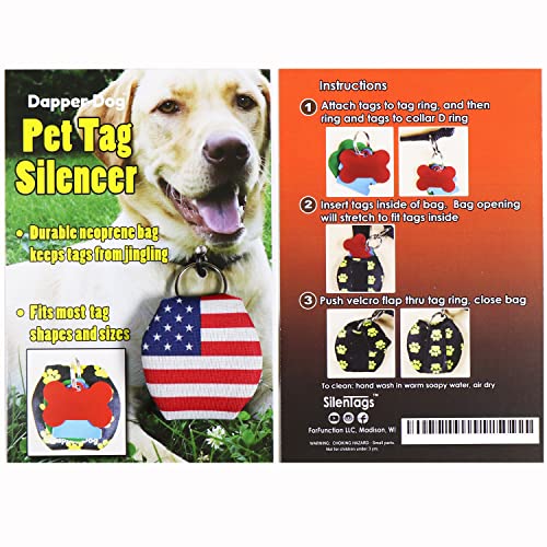 Image of Dapper Dog - Dog Tag Silencer with Tag Ring (US Flag)