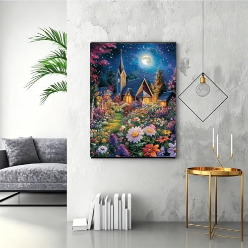 Pintar por números flor búho 50x70cm con acrílicos 2