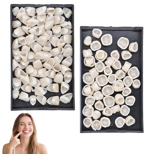 120 Pcs Temporary Tooth Cap Front & Back Temporary Crowns for Teeth Broken Chipped & Lost Crown Repair Compact and Portable No Easy Falling