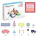 PicassoTiles 128pcs Magnetic Race Car Track Building Block Educational Toy Set Tiles Magnet Playset 3 LED Car STEM Learning Construction Kit Fine Motor Skill Training Brain Development for Kids Age3+