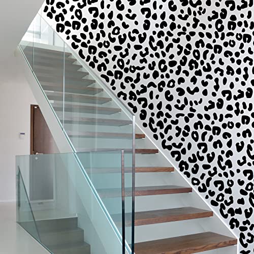 Vinilos adhesivos de pared con estampado de leopardo negro, 4 láminas miniatura 5
