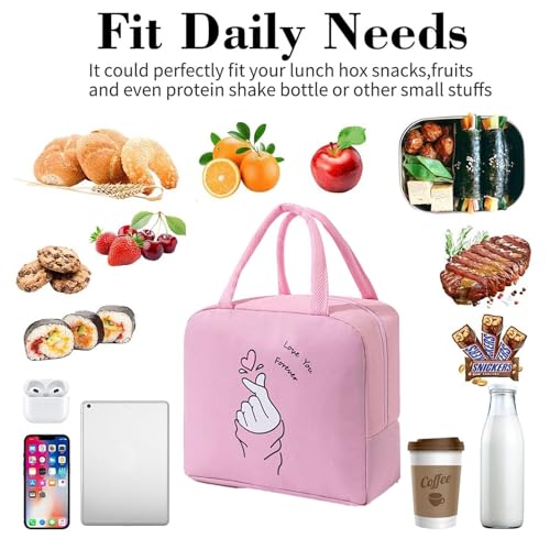 WUWYOUWL Lunch Bag,Cute Carton Insulated Lunch Box,Reusable Lunch Cooler Bags,Waterproof Lunchbag - Image 3